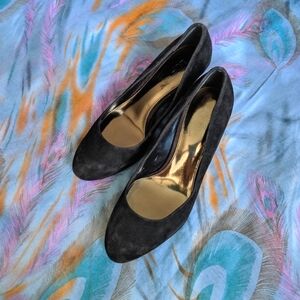 Ann Taylor Chocolate Brown Suede Leather Pumps Heels